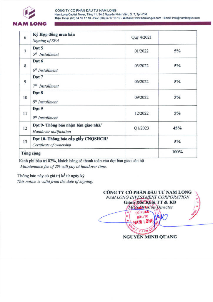 Phương Thức Thanh Toán Flora Mizuki Bình Chánh