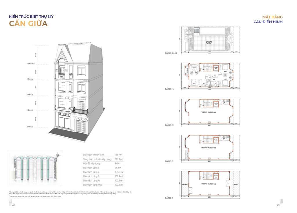 Thiết Kế Biệt Thự Merry Land Canal District Căn Giữa 3