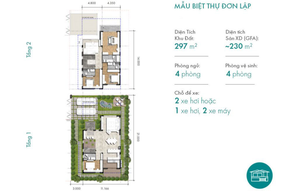 Thiết Kế Biệt Thự đơn Lập Waterpoint Nam Long 3