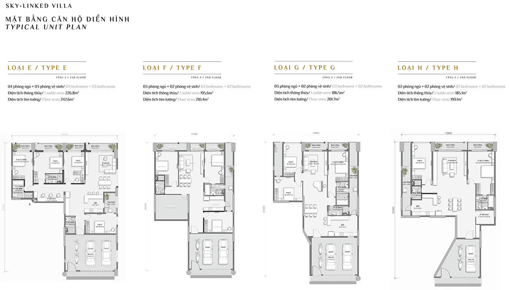 Mặt Bằng Thiết Kế Căn Hộ Sky Linked Villa Celadon City Tân Phú
