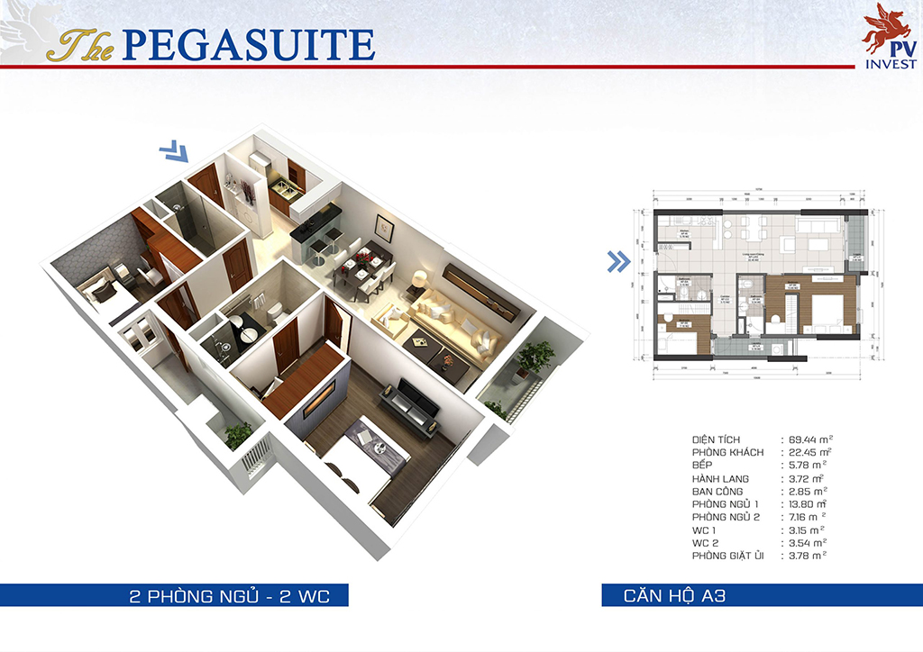 Thiết kế căn hộ The Pegasuite
