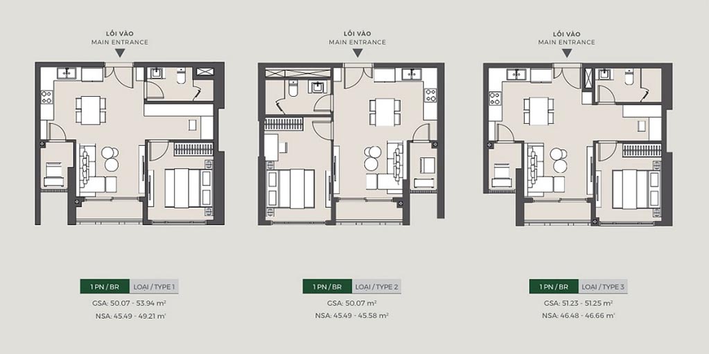 Thiết kế căn hộ 1PN Masteri Lumiere Boulevard quận 9