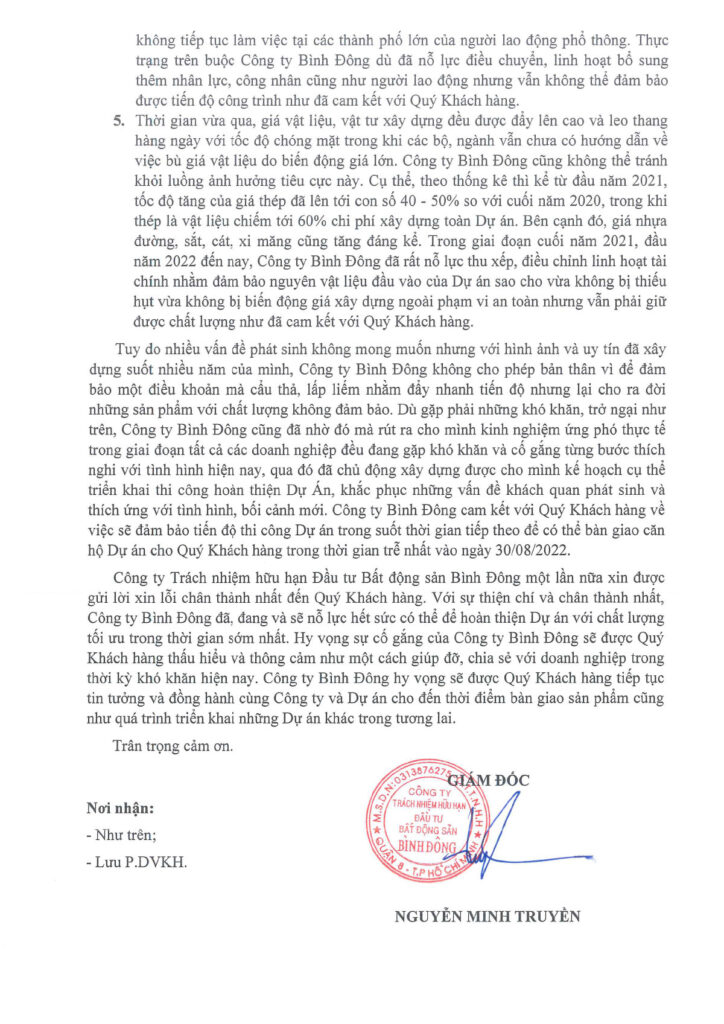 Thông Báo Thời Gian Bàn Giao Dự án Căn Hộ Chung Cư Aurora Riverside Quận 8 1