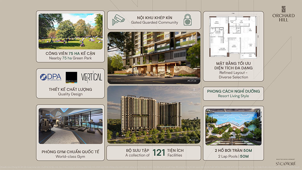 Tiện ích Căn Hộ Orchard Hill Sycamore Bình Dương Capitaland