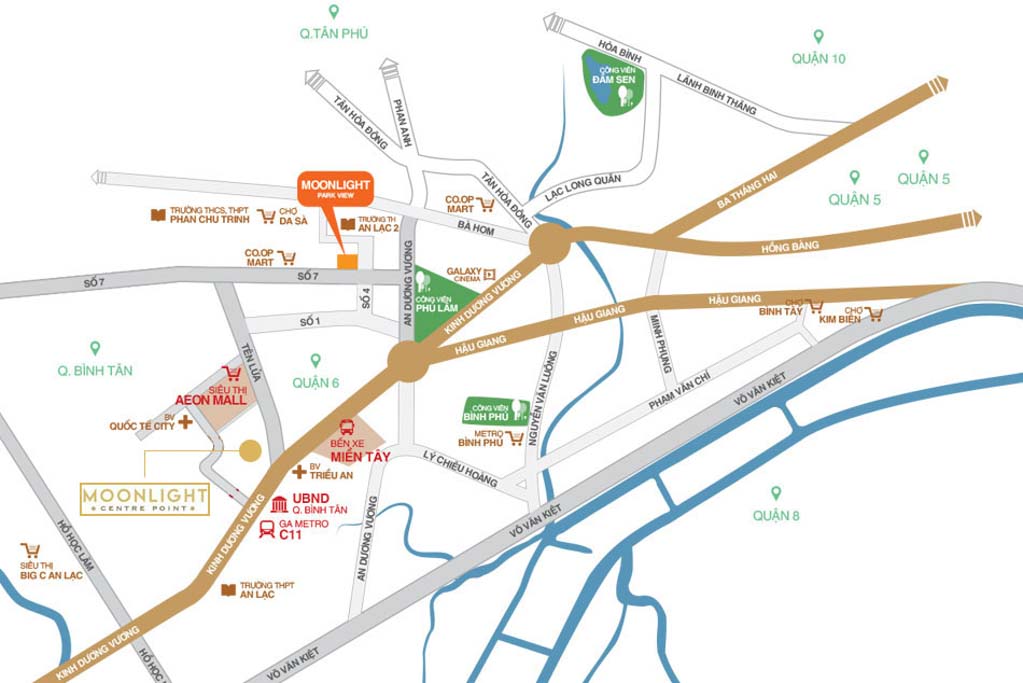Vị Trí Căn Hộ Khu Tên Lửa Hưng Thịnh Moonlight Centre Point Bình Tân