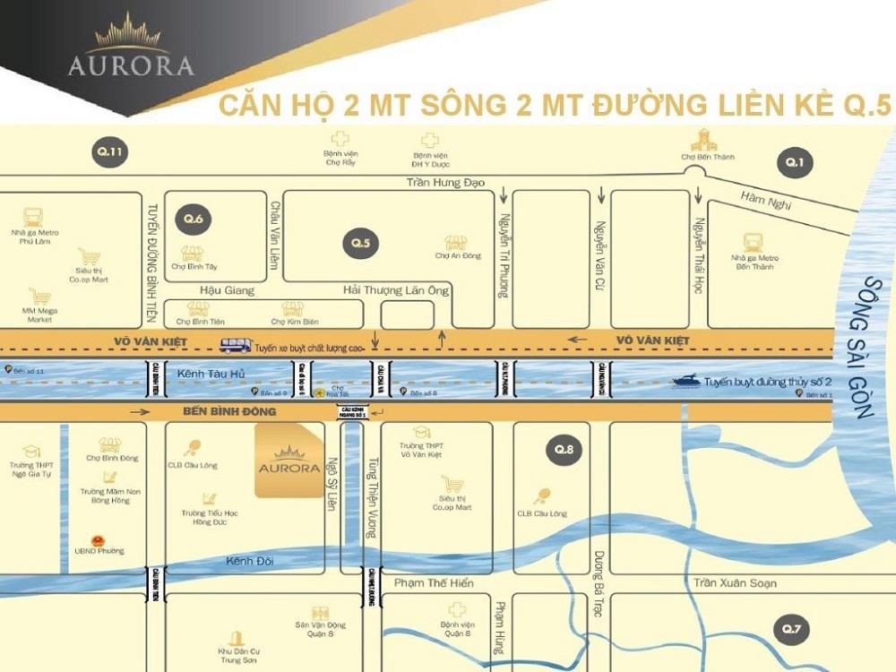 Vị Trí Căn Hộ Chung Cư Aurora Riverside Aurora Residences Quận 8 3