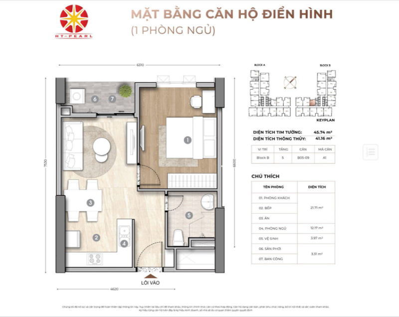 Thiết kế căn hộ HT Pearl Bình Dương