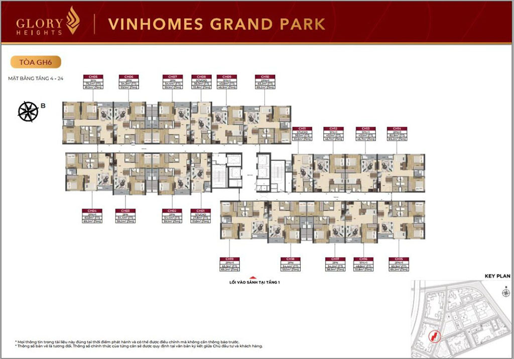 Mặt bằng Dự án Glory Heights