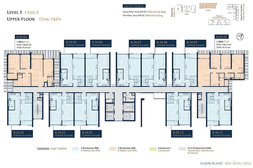 Mặt bằng Tòa Berdaz dự án căn hộ Feliz En Vista quận 2