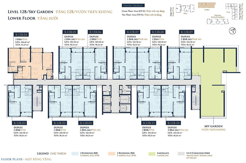 Mặt bằng Tòa Berdaz dự án căn hộ Feliz En Vista quận 2