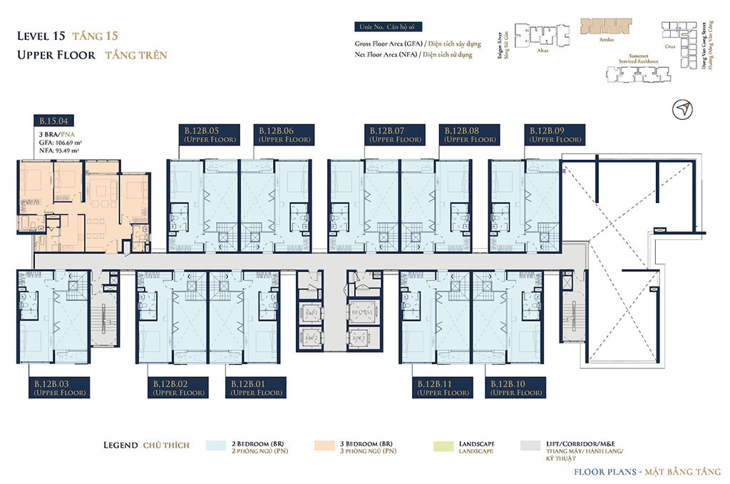 Mặt bằng Tòa Berdaz dự án căn hộ Feliz En Vista quận 2