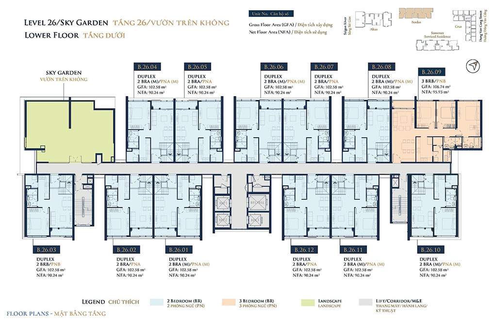 Mặt bằng Tòa Berdaz dự án căn hộ Feliz En Vista quận 2