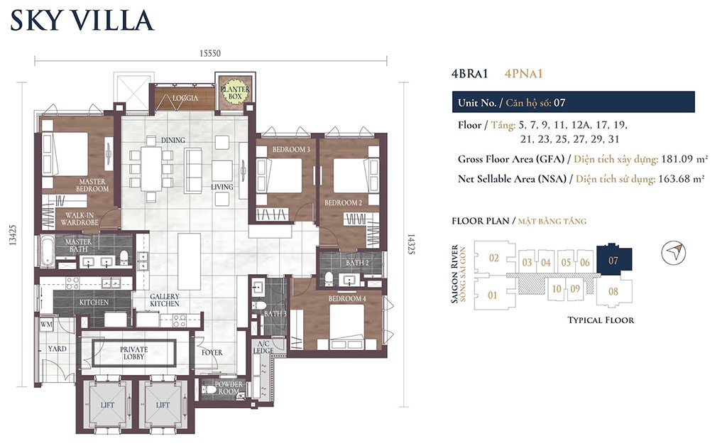 Mặt bằng Tòa Altaz dự án chung cư Feliz En Vista quận 2