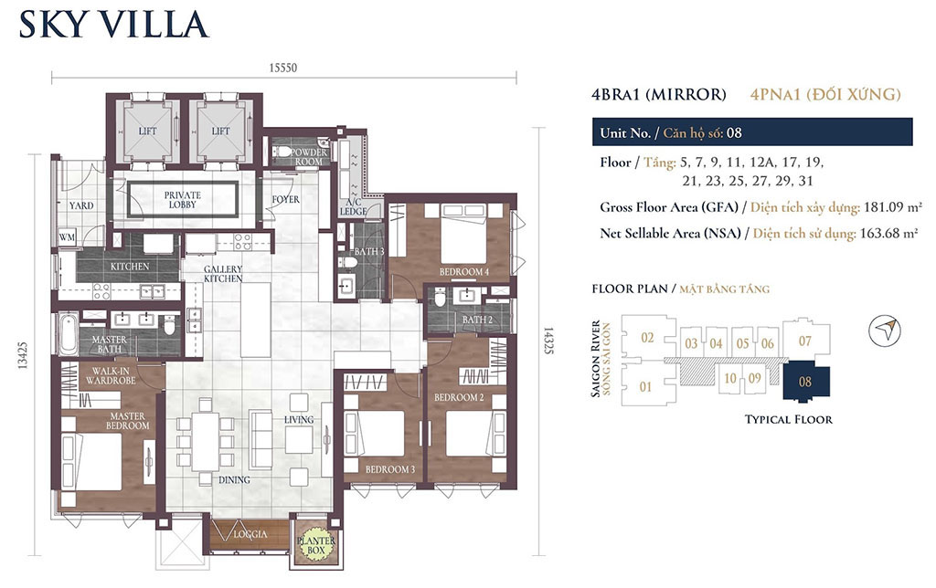 Mặt bằng Tòa Altaz dự án chung cư Feliz En Vista quận 2