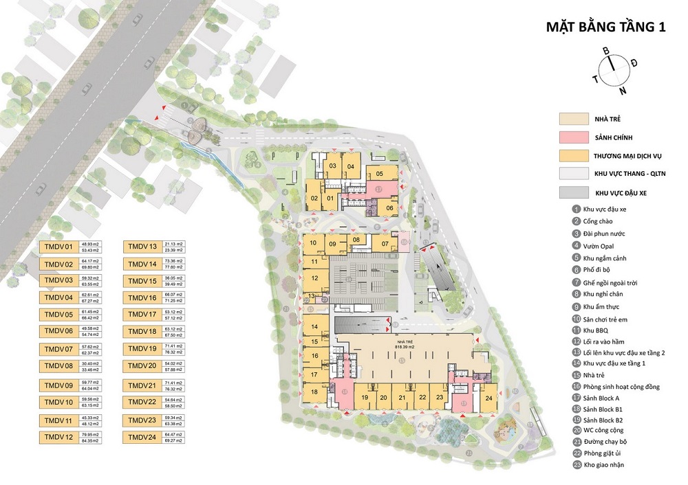 Thiết kế mặt bằng Dự án căn hộ Opal Cityview Bình Dương