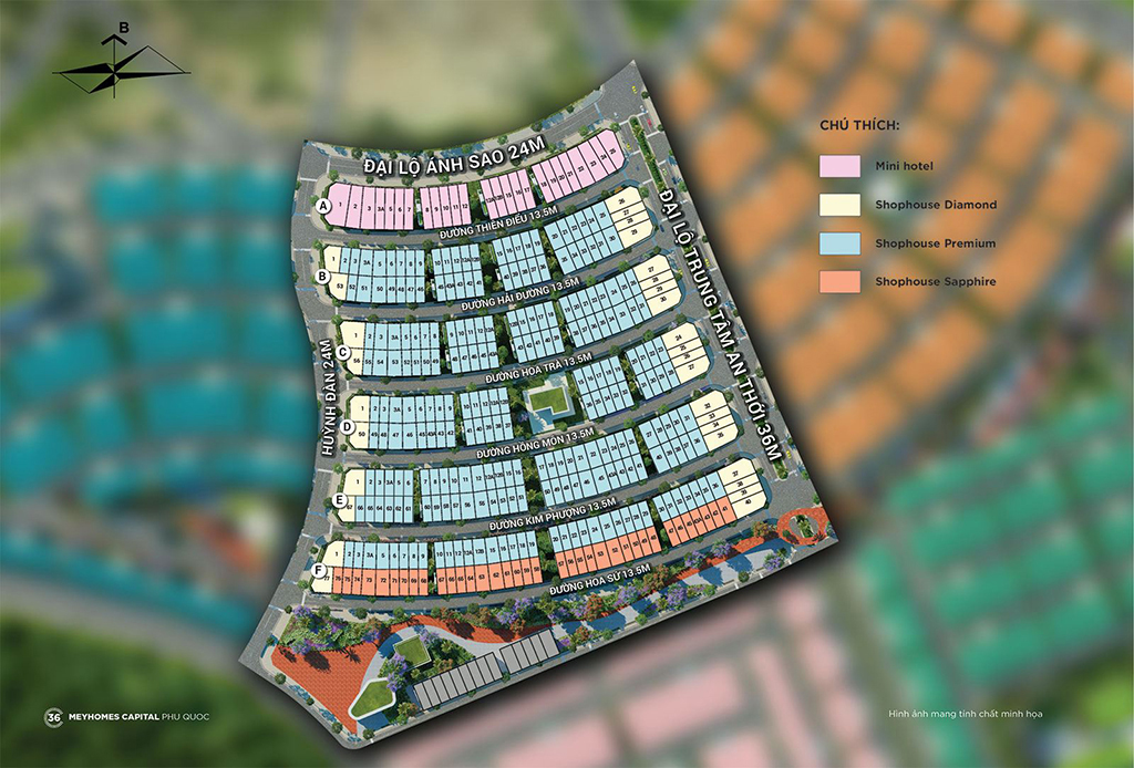 Mặt bằng phân khu Rosada Meyhomes Capital