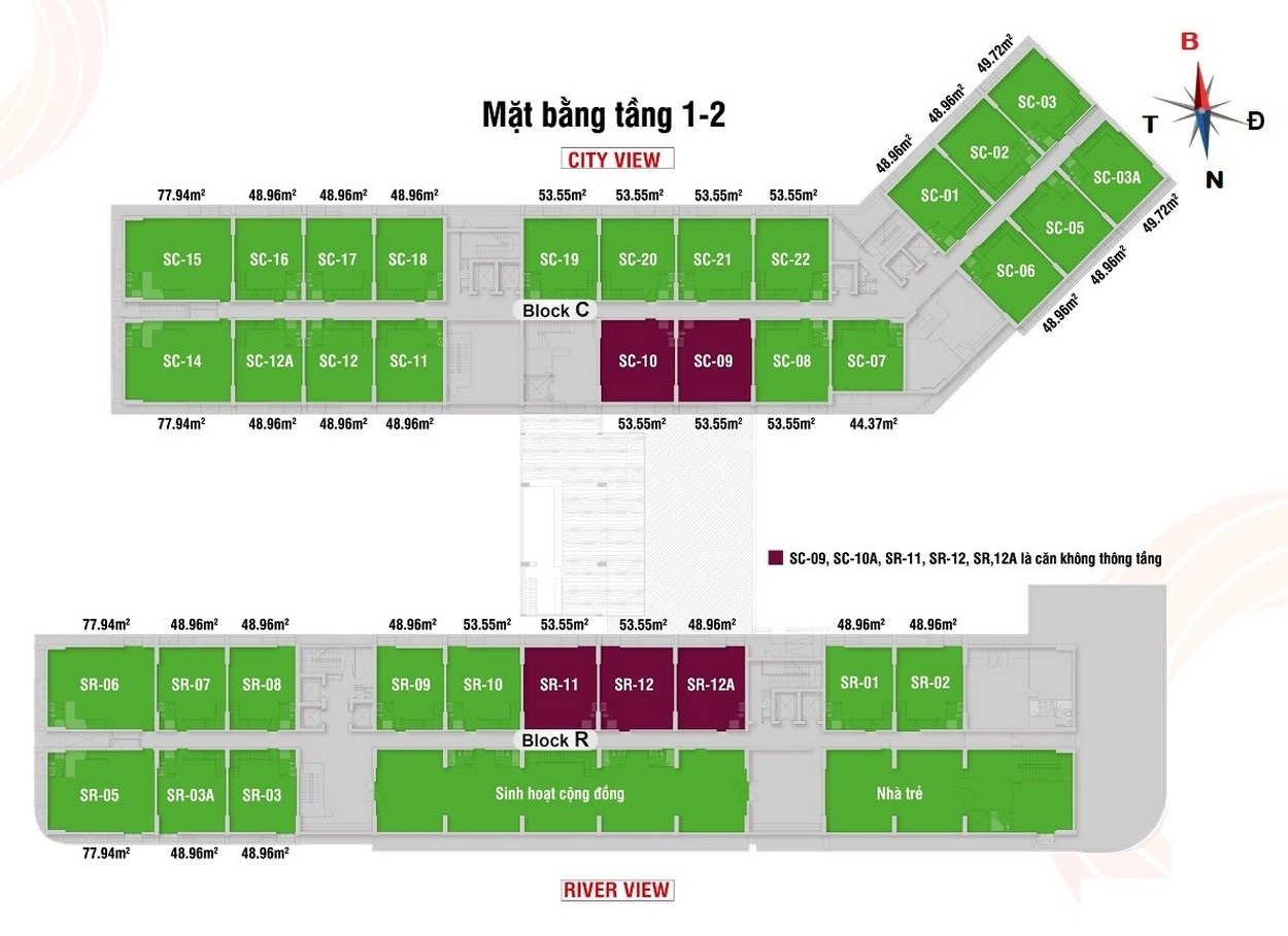 Mặt bằng chung cư Saigon Intela