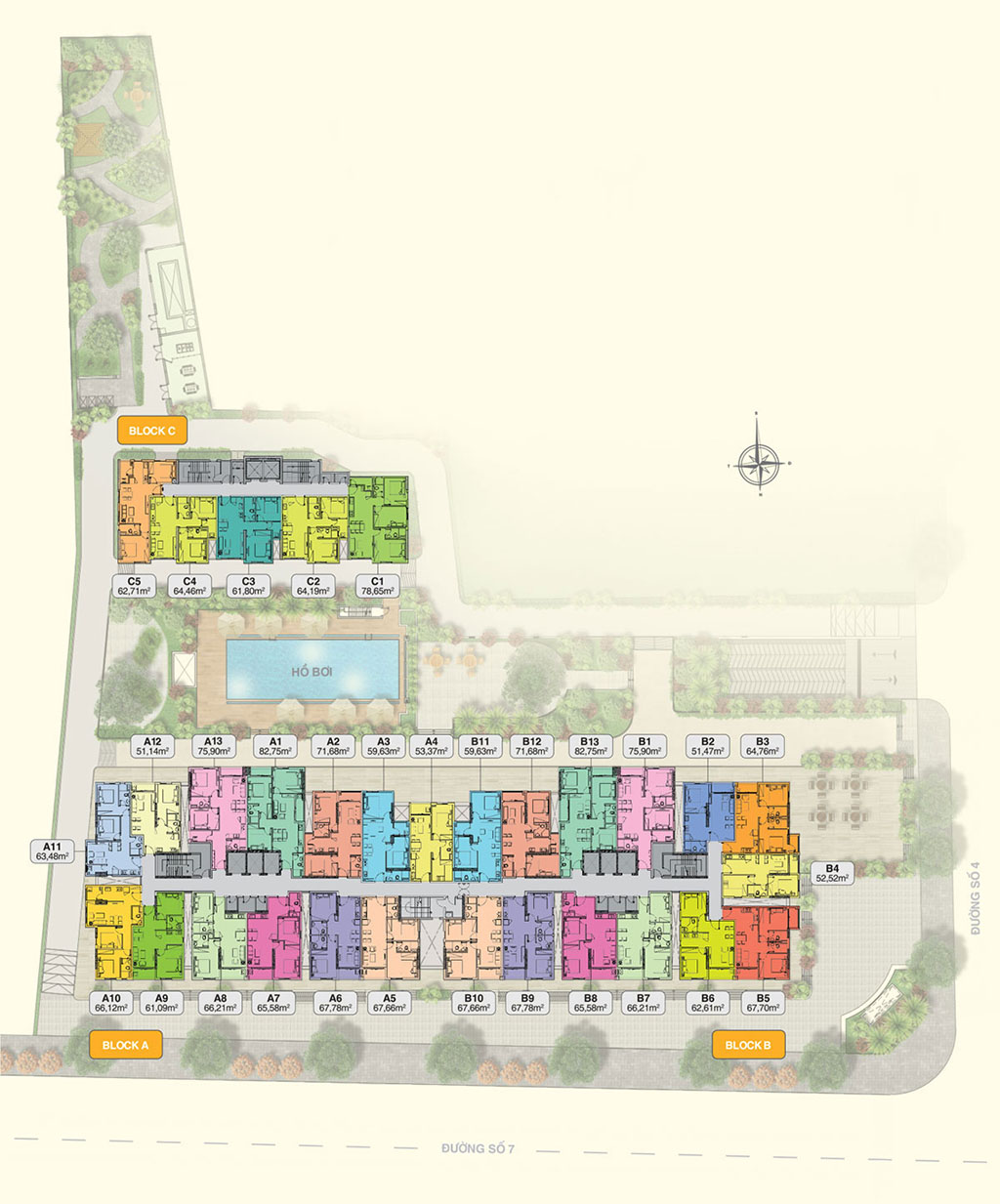 mặt bằng căn hộ Moonlight Park view bình tân