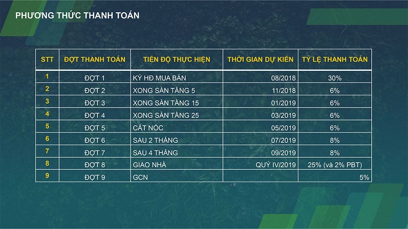Phương thức thanh toán dự án căn hộ Kingdom 101 Tô Hiến Thành quận 10