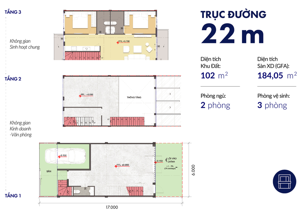 Thiết Kế Shophouse 22 M