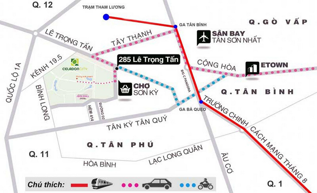 Vị trí Dự án căn hộ chung cư Celadon City Tân Phú