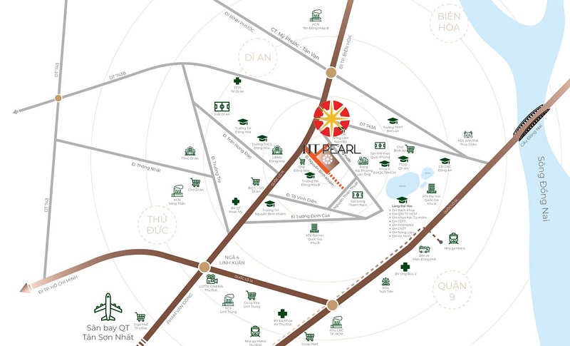 Địa chỉ dự án căn hộ chung cư HT Pearl Bình Dương